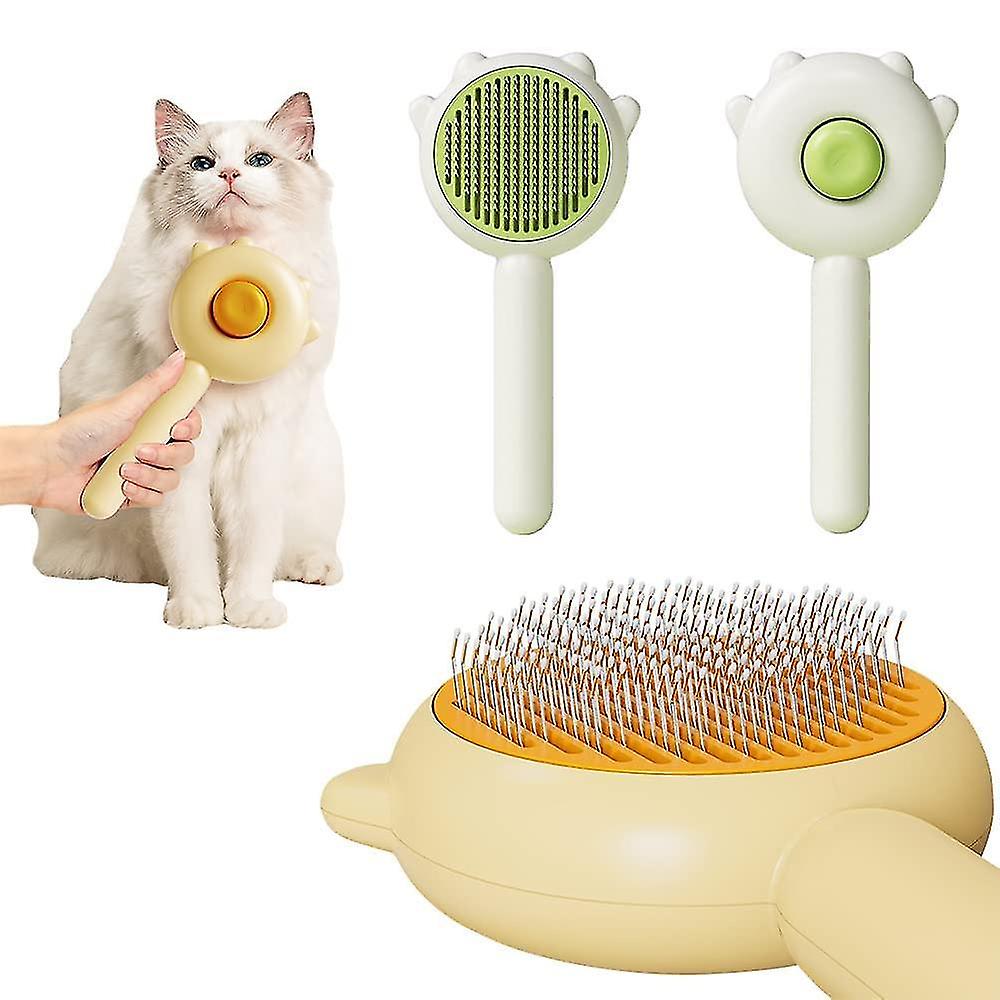 Magic Pet Comb, 2023 Νέα βούρτσα καθαρισμού μαλλιών κατοικίδιων ζώων, Βούρτσα περιποίησης γάτας Αυτοκαθαριζόμενη χτένα λείανσης Long