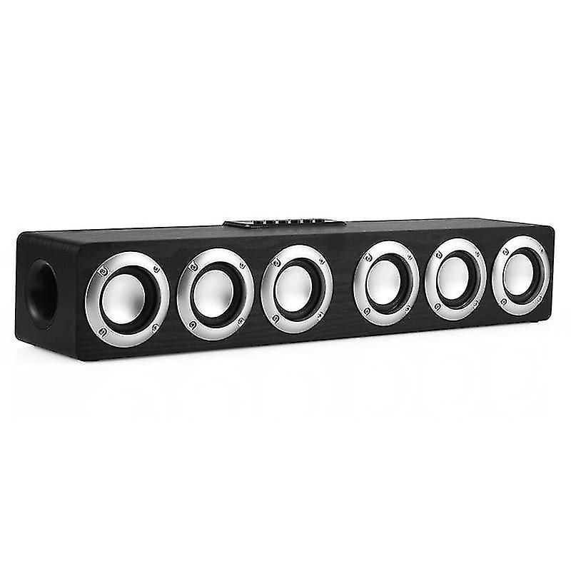 Wooden Sound Bar Audio Center Bluetooth Speaker Box Home |soundbar(black Wood Grain)