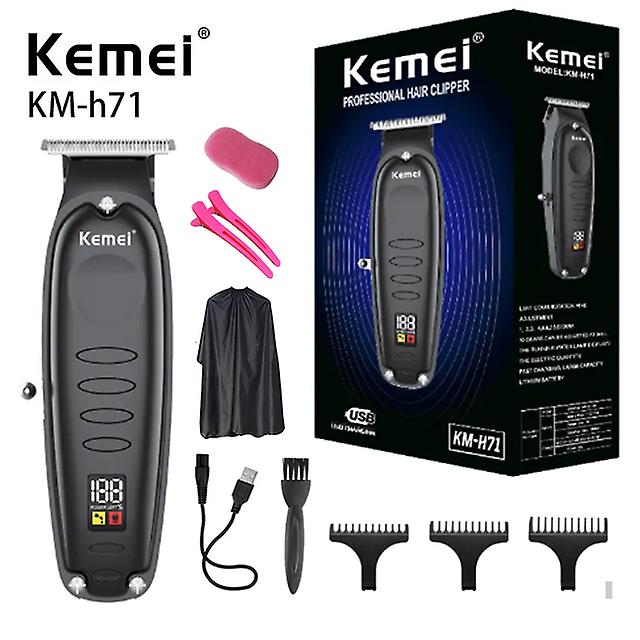 Kemei Hair Clipper Km-h71 Cross-border New Oil Head Carving Push Cutter Led Lcd Digital Display Usb Professional Electric