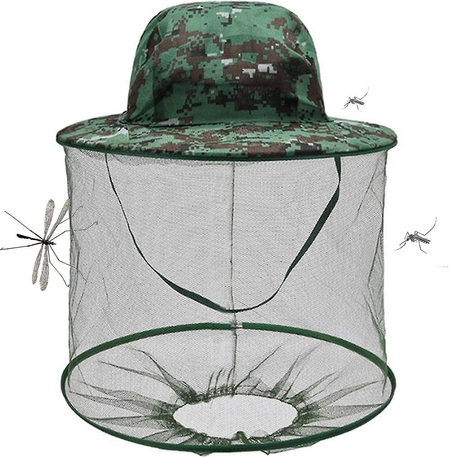 Mosquito Repellent Net Cap Net Hat For Outdoor Fishing And Hiking Sun Cap With Mesh Hunting Net, Fishnet Summer Hat