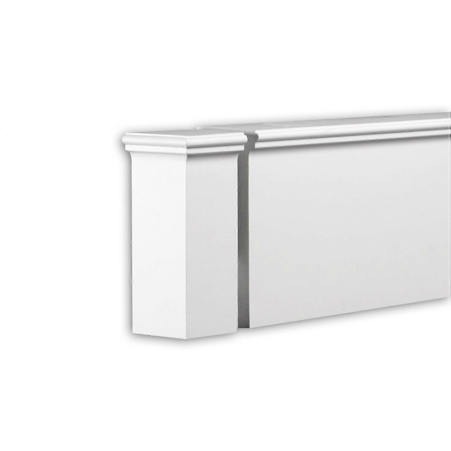 Profhome Decor 1 x End element 403332 Profhome white Rigid polyurethane foam pre-primed lightweight, sturdy, dimensionally sta