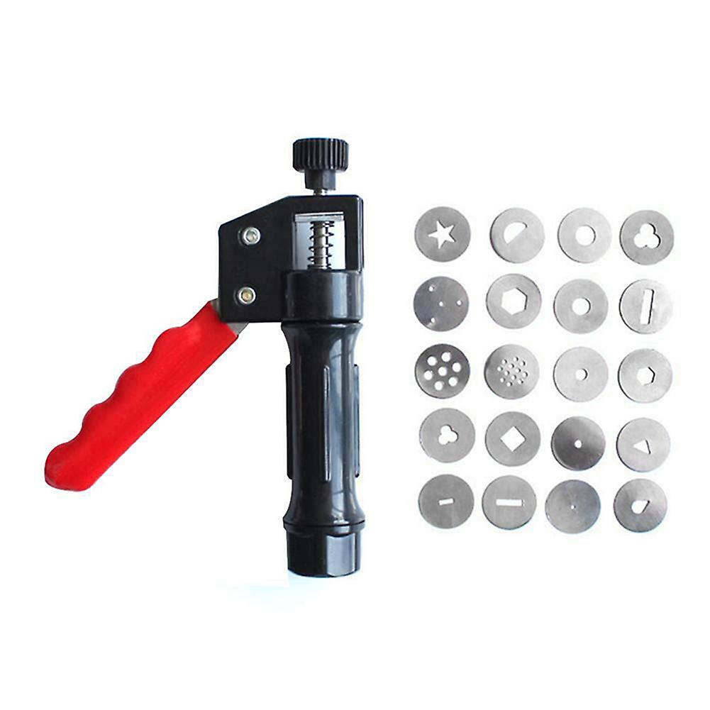 Clay Extruder Hand-held Soft Clay Mud Squeezer with 20 Different Nozzles Biscuit Cake Decorating
