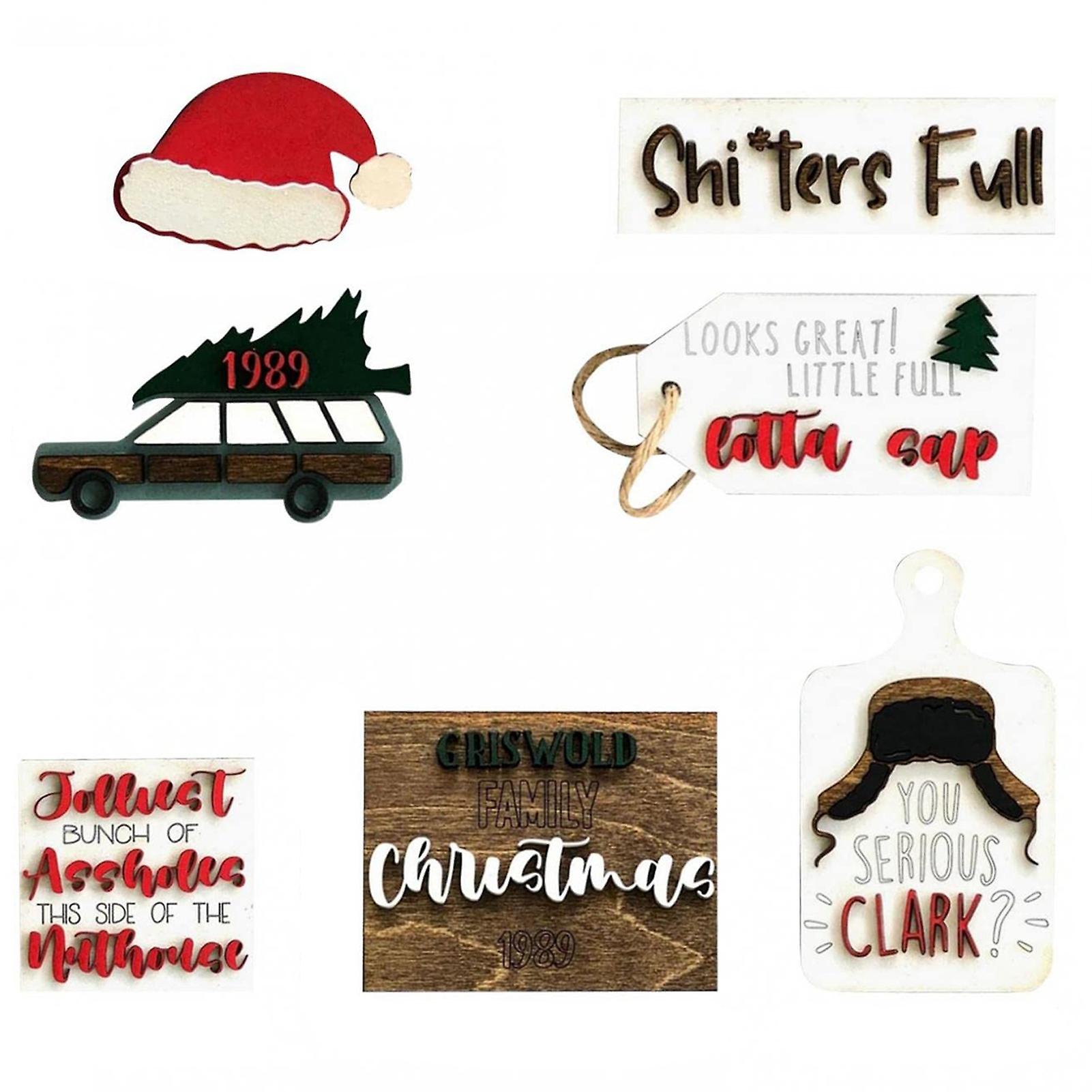 7-Piece Rustic Mini Decor Set for Christmas Layered Trays