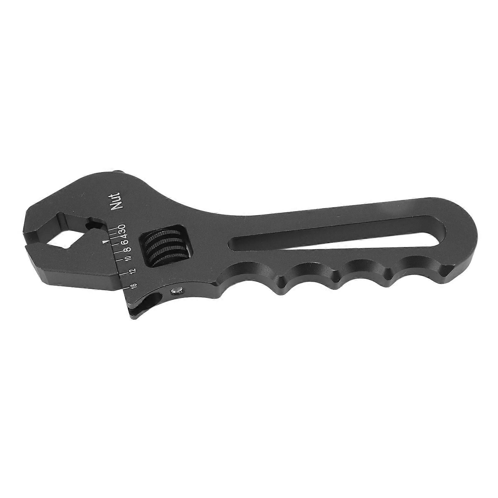AN3 to AN16 Hose Fitting Wrench, Adjustable V-Wrench, Lightweight Aluminum Spanner, Car Modification Tools, Black