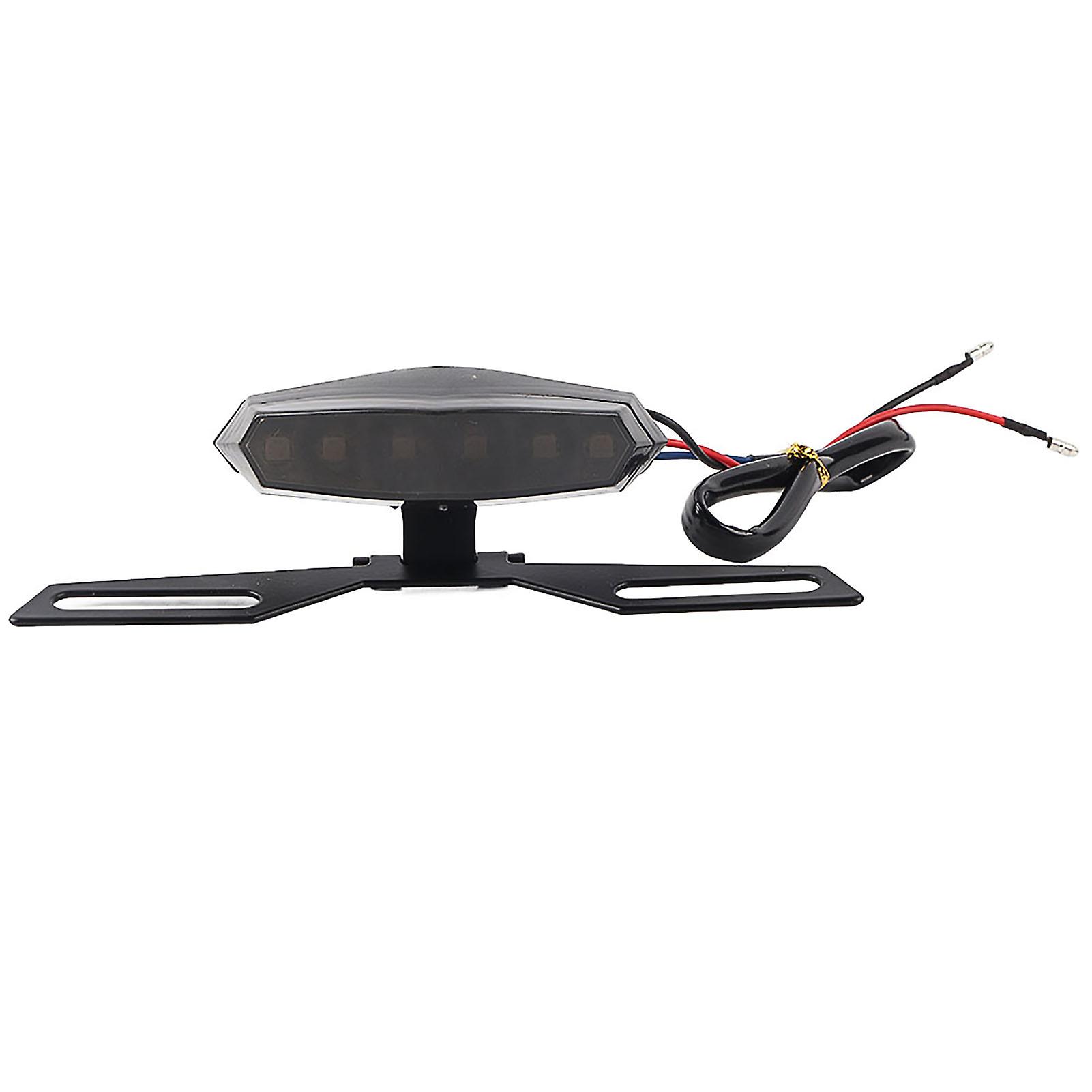 1 support de plaque d'immatriculation à LED pour moto tout-terrain, feu de freinage arrière, lumière rouge et bleue