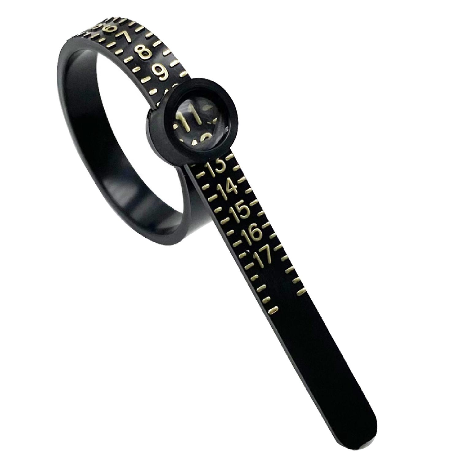 Standardized Ring Ruler High Precision Plastic Labor-saving Ring Sizer with Magnifier for Indoor