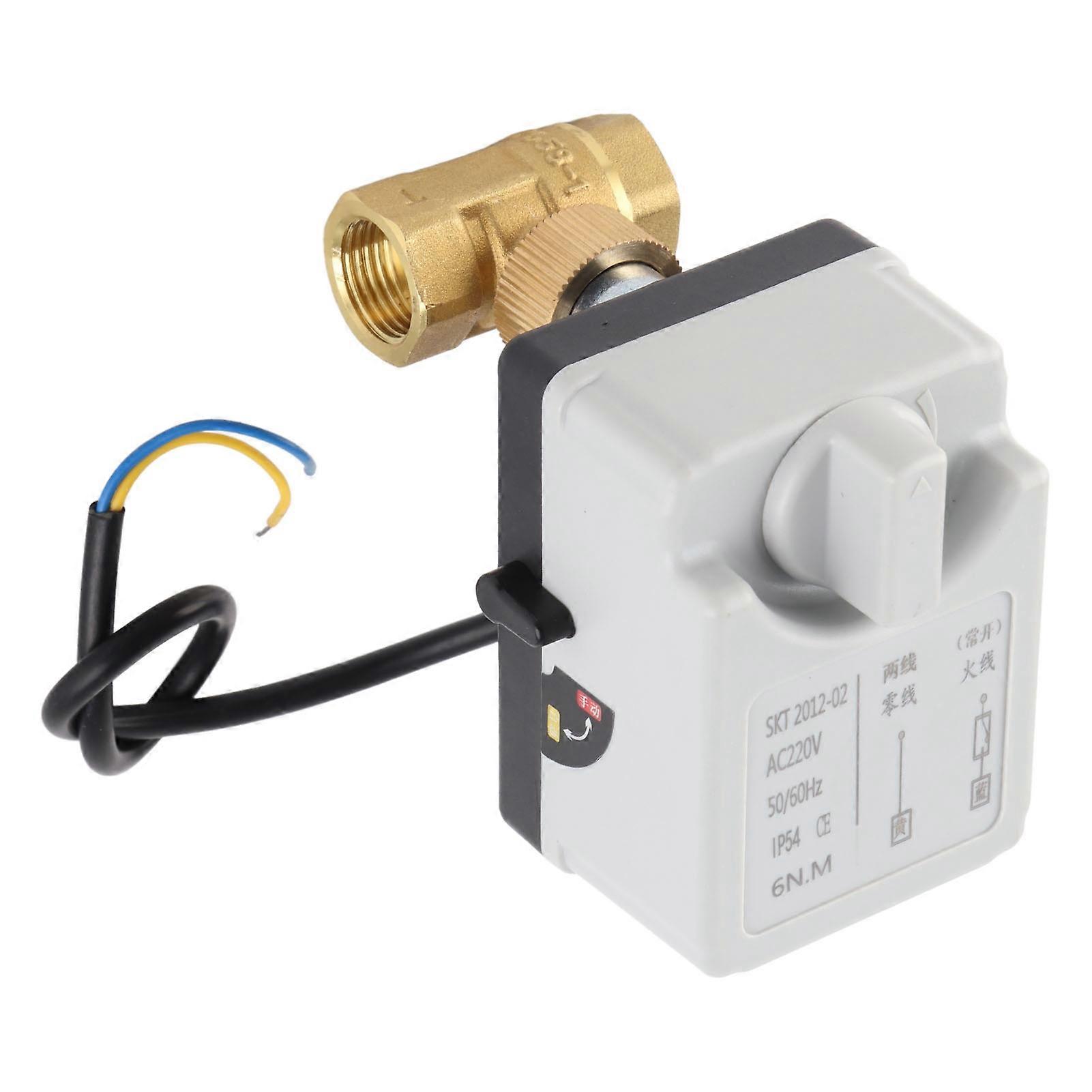 Motorized Ball Valve Electrical 2 Way Normally Open Manual Automatic DN15 AC220V
