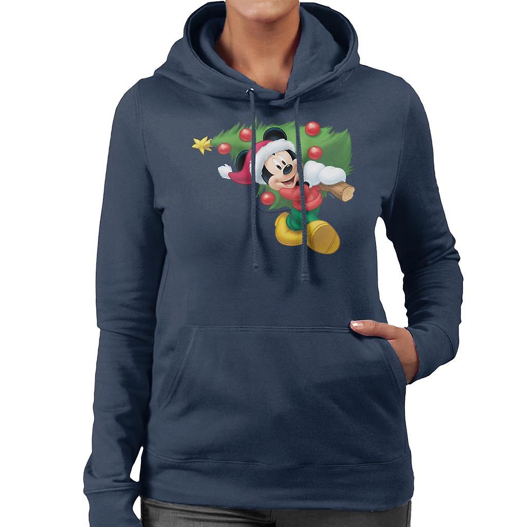 Disney Mickey Mouse Christmas Tree Women's Hooded Sweatshirt