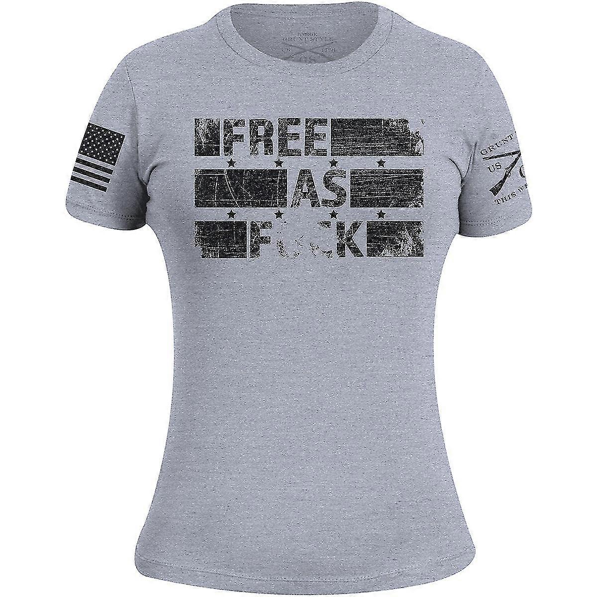 Grunt Style Women's Free As Fck T-Shirt - Heather Gray