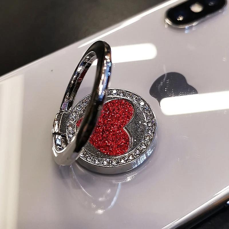 Round Glitter Heart Mobile Phone Ring Holder