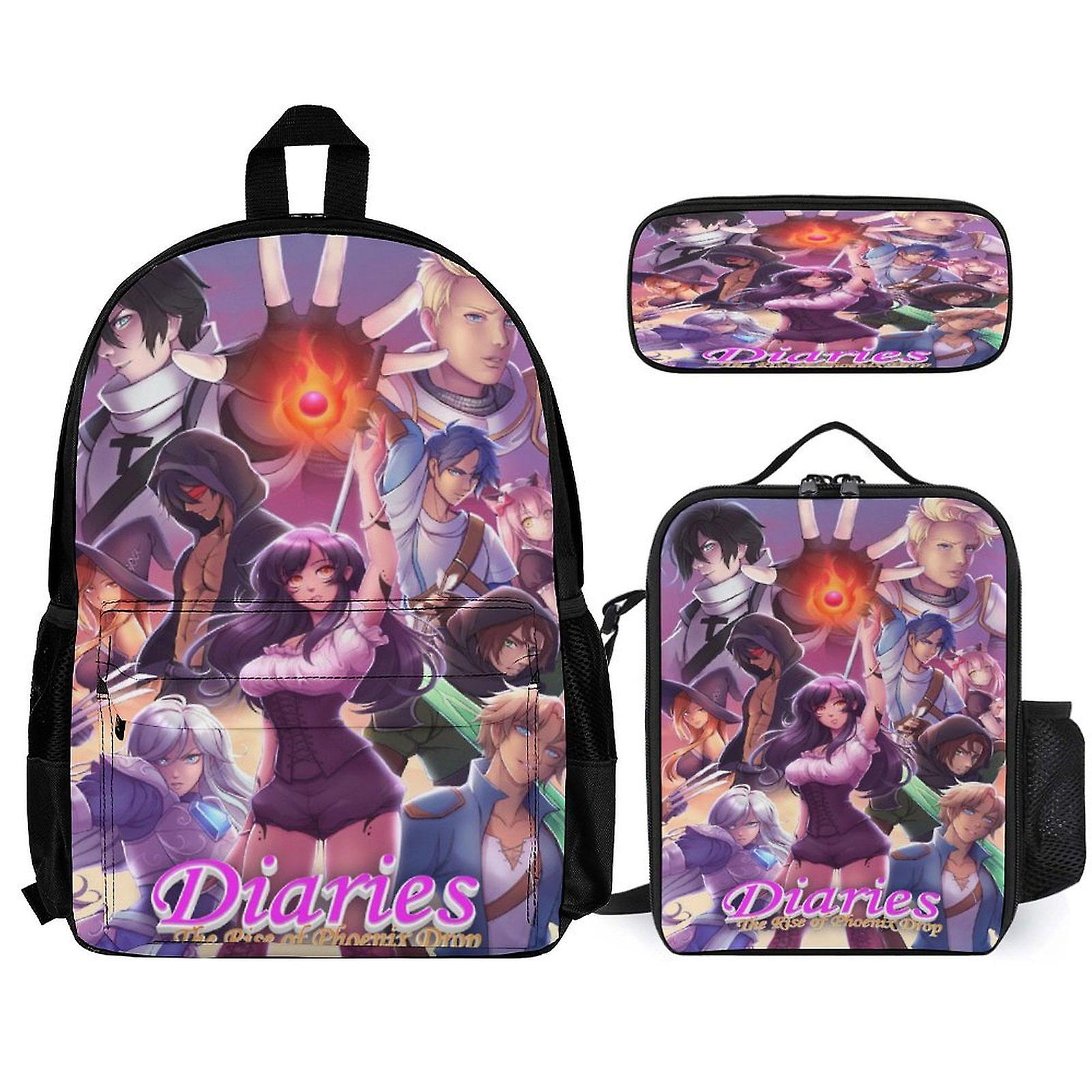 Aphmau Backpack 3 Piece Set Laptop Backpack with Pencil Case Lunch Bag Combination