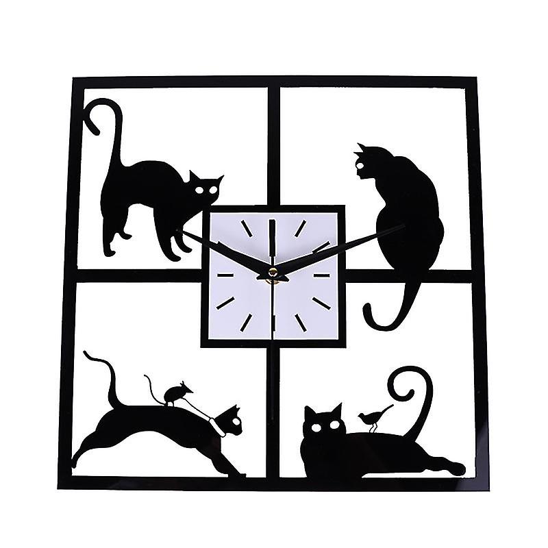 1pcs Silent Square Cat Children Clock