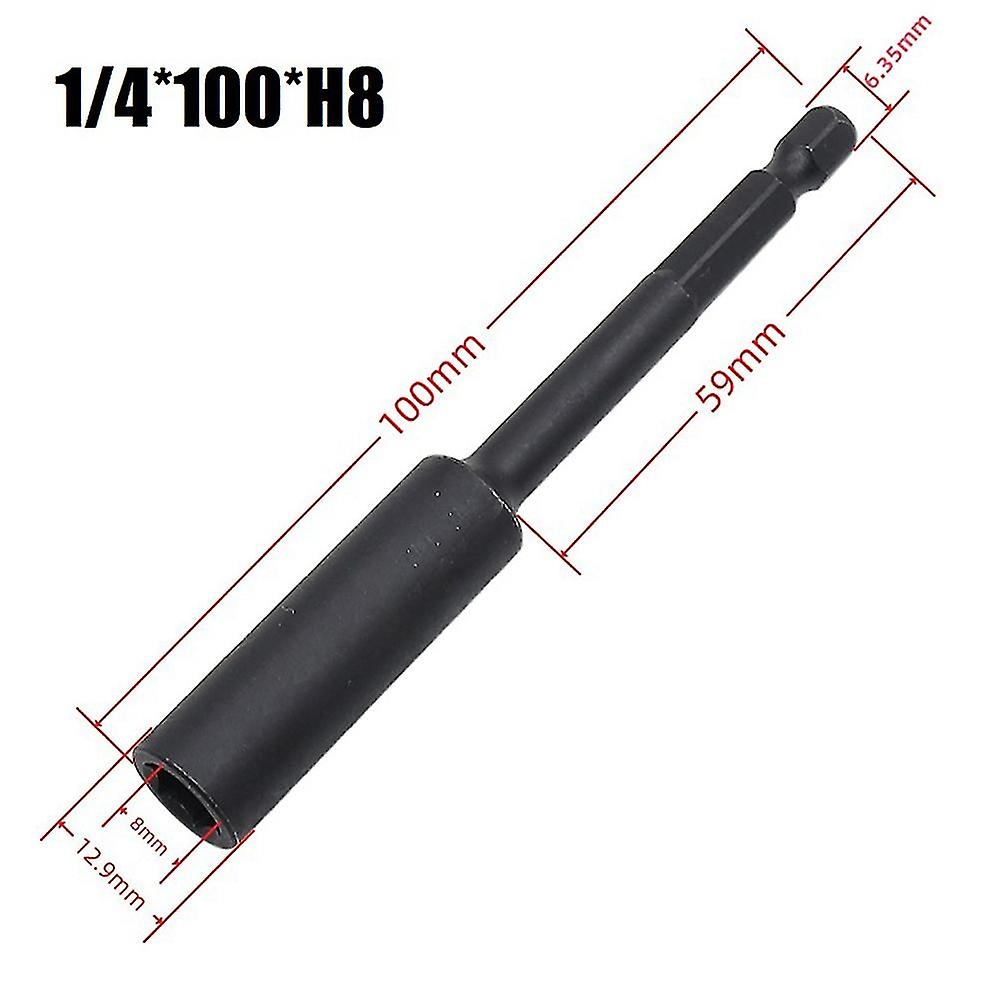 1pc Socket Wrenche Adapter Hexagon Nut Driver Bit Magnetic 100mm Deepen H7-h14 Retractable For Home 