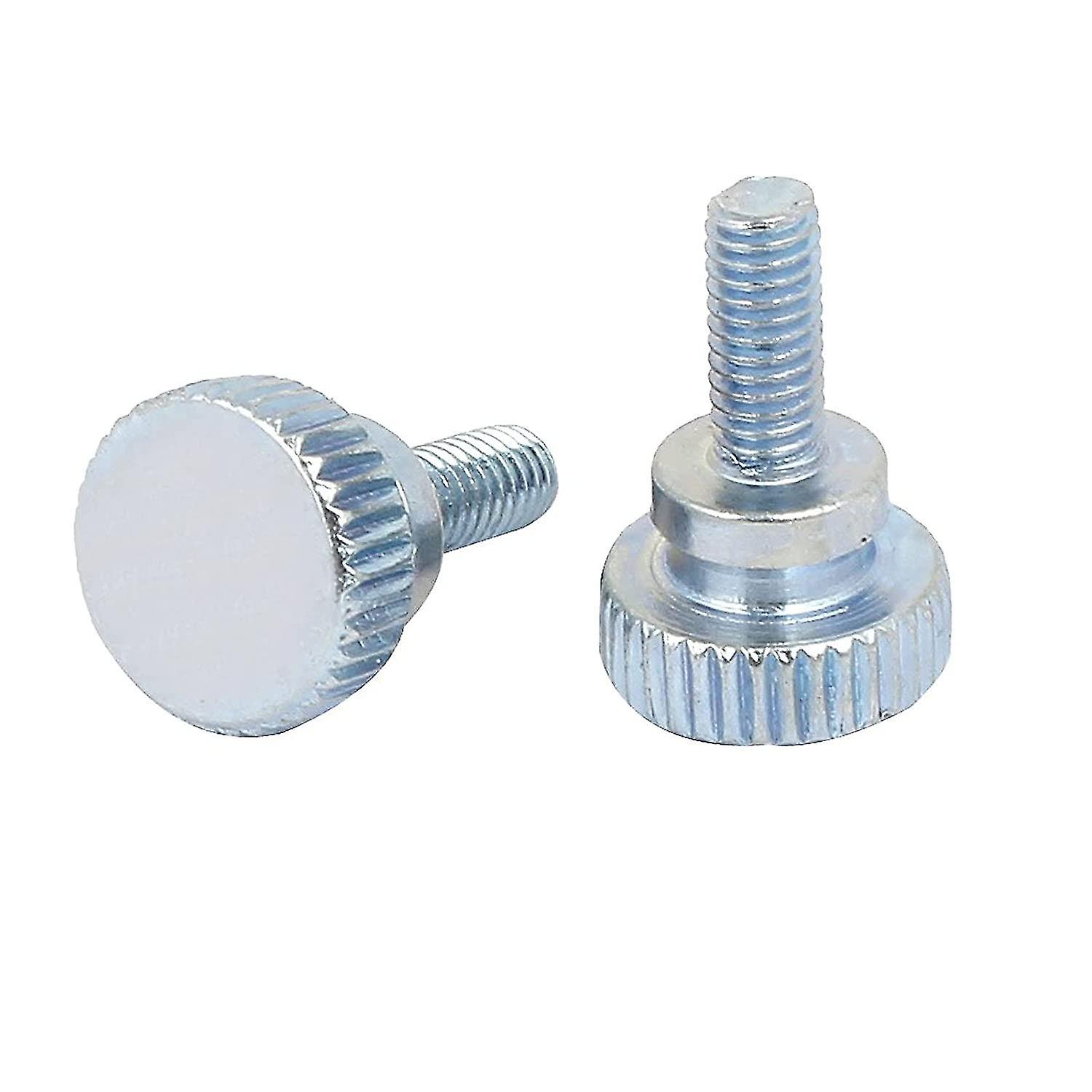 10 Pcs Galvanized Flat Knurled Head Fully Threaded Thumb Screws Bolts