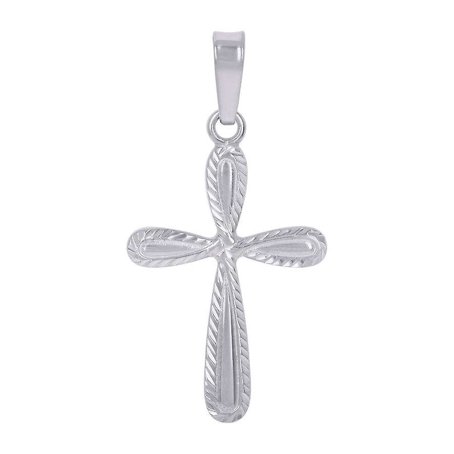 925スターリングシルバーユニセックスクロス宗教チャームペンダントネックレス女性用35.9x18.1mmワイドペンダント