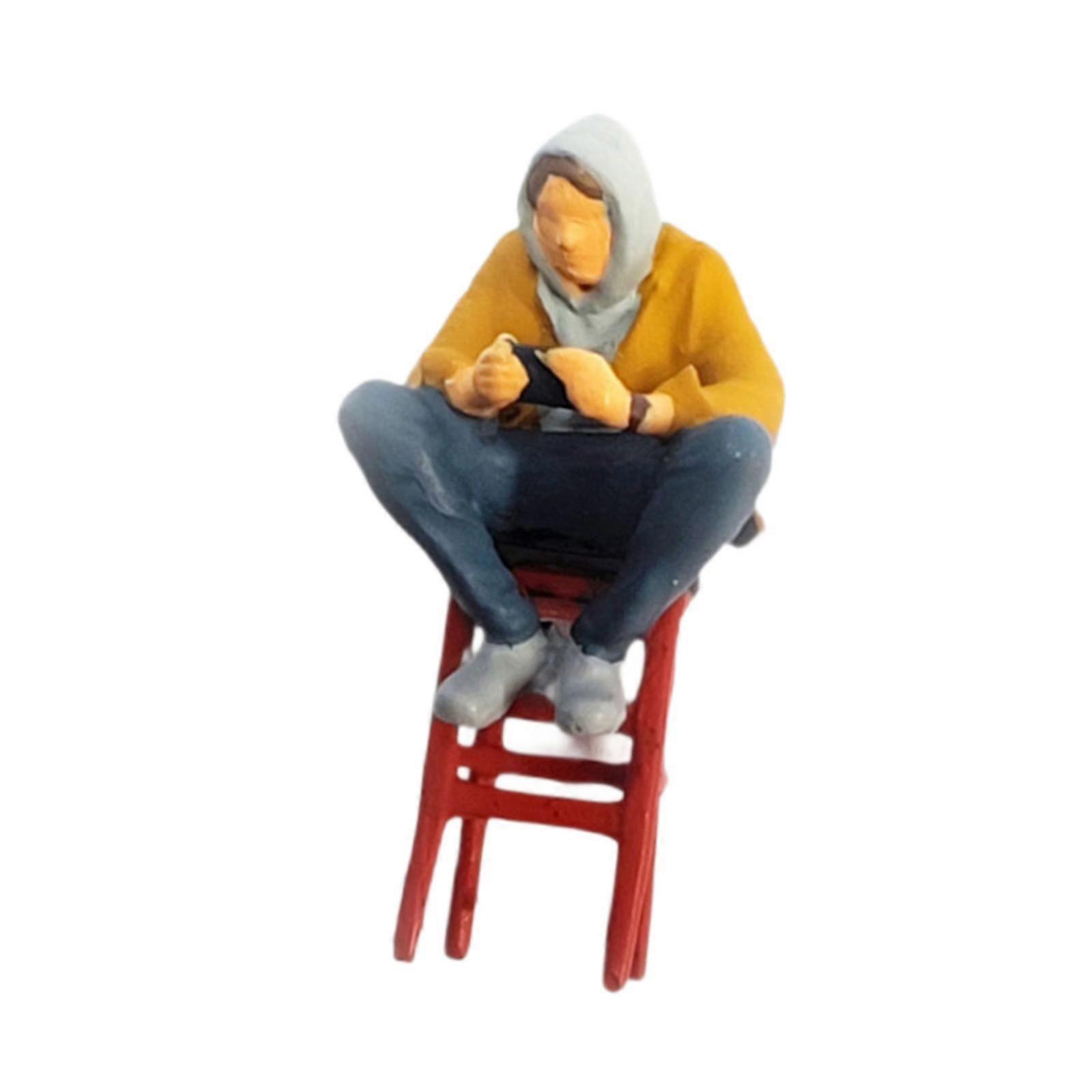 1/64 Scale Men Model Figures Ornament Simulation Figurines Mini People Model blue