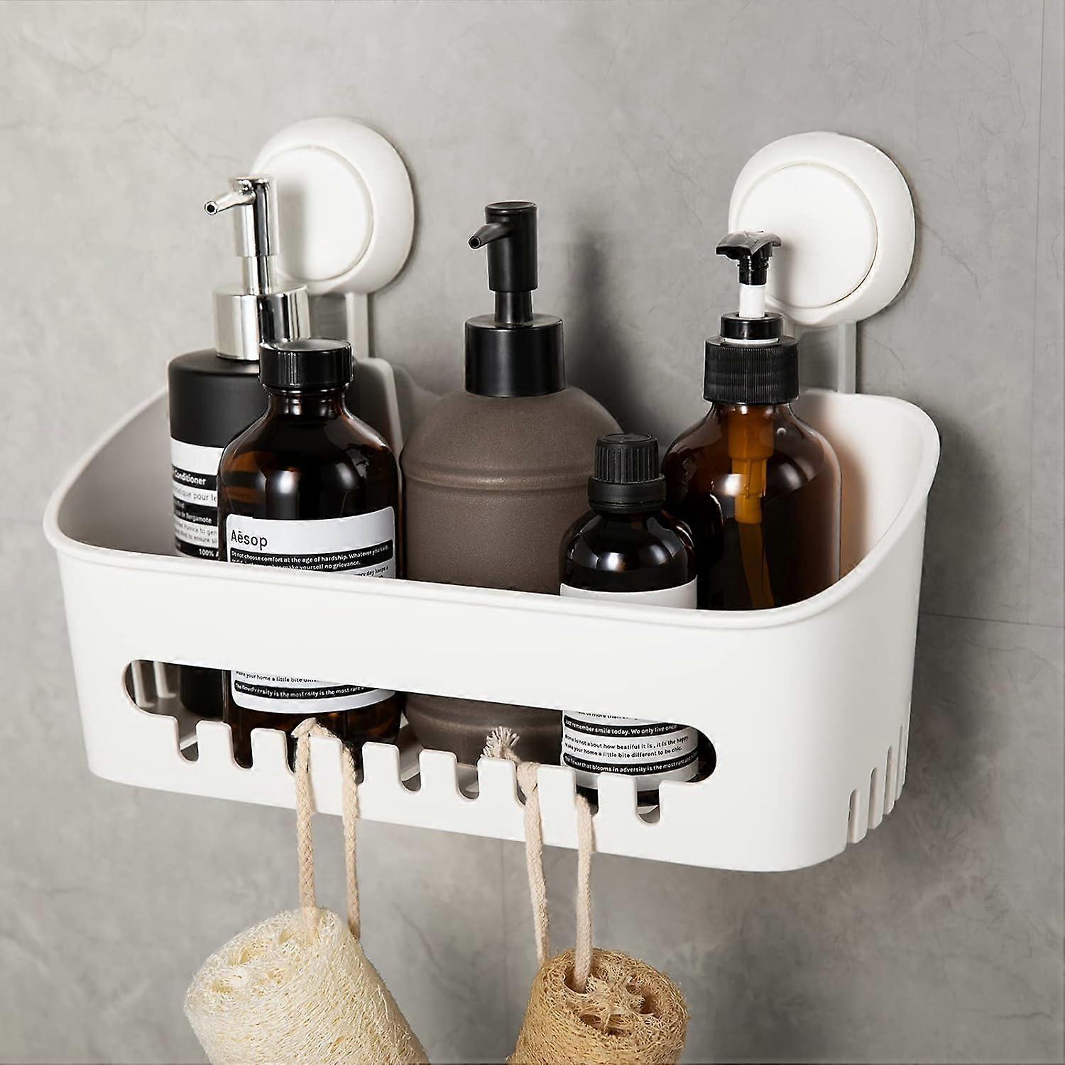 Suction Cup Shower Rack No Drilling and Reusable Suction Cup Rack Easy to Install Load 10kg Waterproof Shower Storage