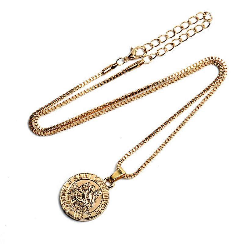 Collana Religiosa In Acciaio Inox Con Medaglia Di San Michele Arcangelo, San Benedetto E San Cipriano – Amuleto Di Protezione, Catena 60 Cm, Per Uomo E Donna
