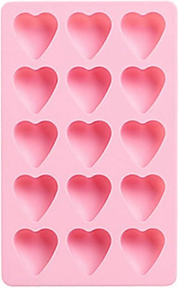 Heart Ice Cube Tray,Silicone Ice Cube Molds,Easy-Release Silicone and Flexible15-Ice Trays,Use for Kitchen,Chocolate,Candy,Pink