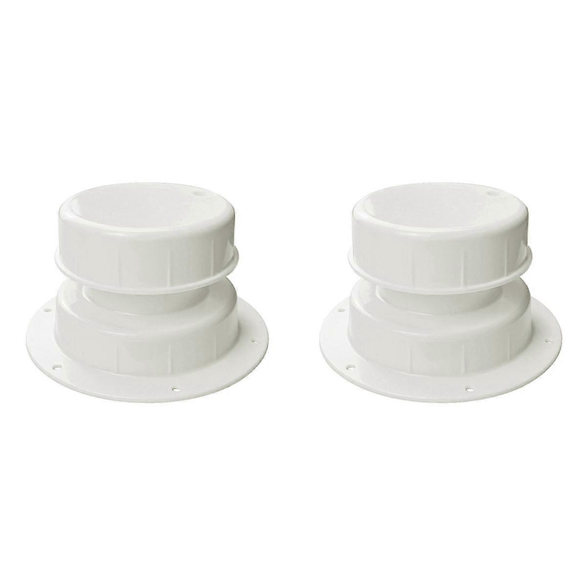 ホワイトRV配管ベントキャップキット 2個入り トレーラーキャンパーベントキャップ ルーフ下水道ベントカバーキャップ 1～2 3/8インチパイプ用