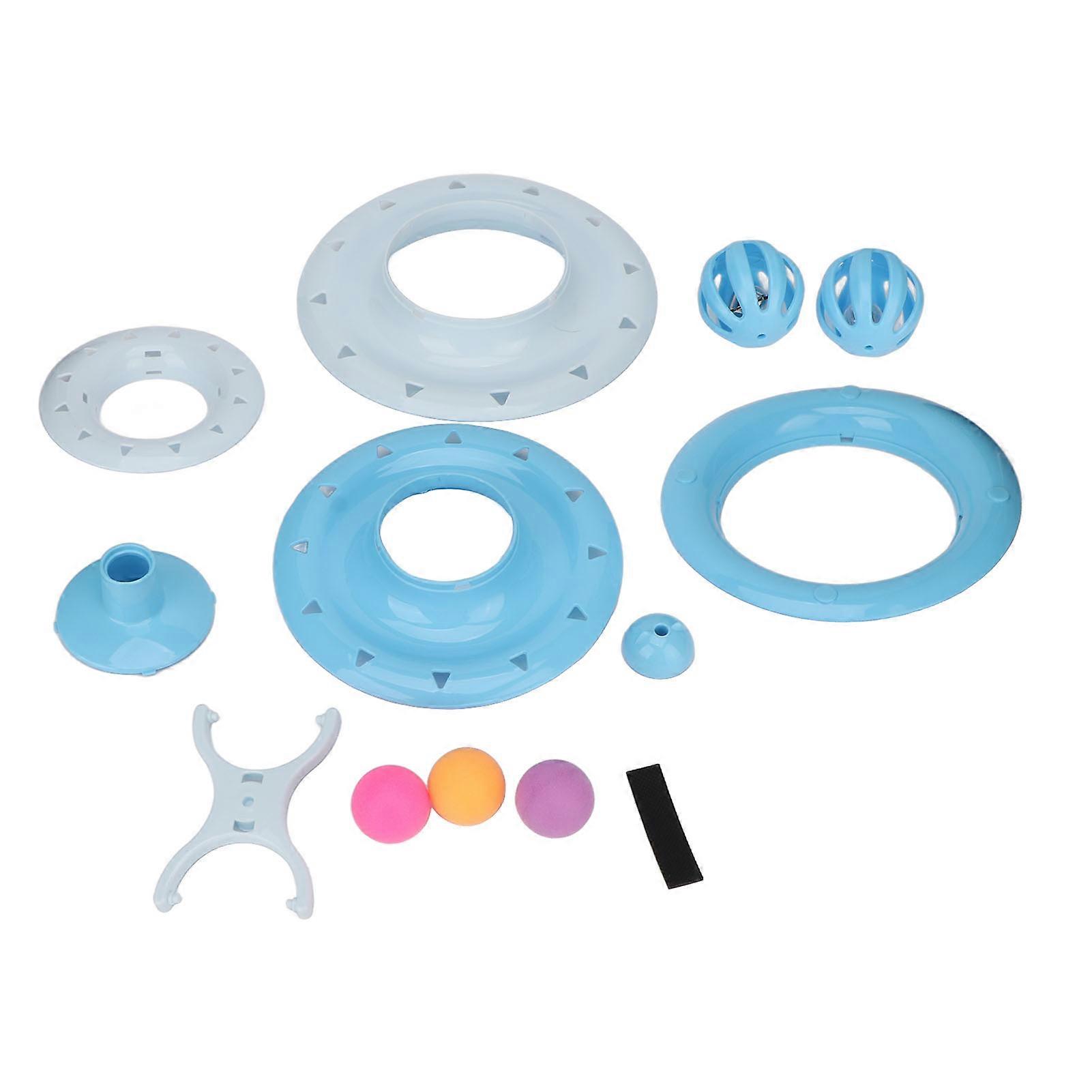 Cat Turntable Ball Multipurpose Fun Puzzle 4 Levels Cat Toy Roller for Cat Hunting Chasing Exercise Blue