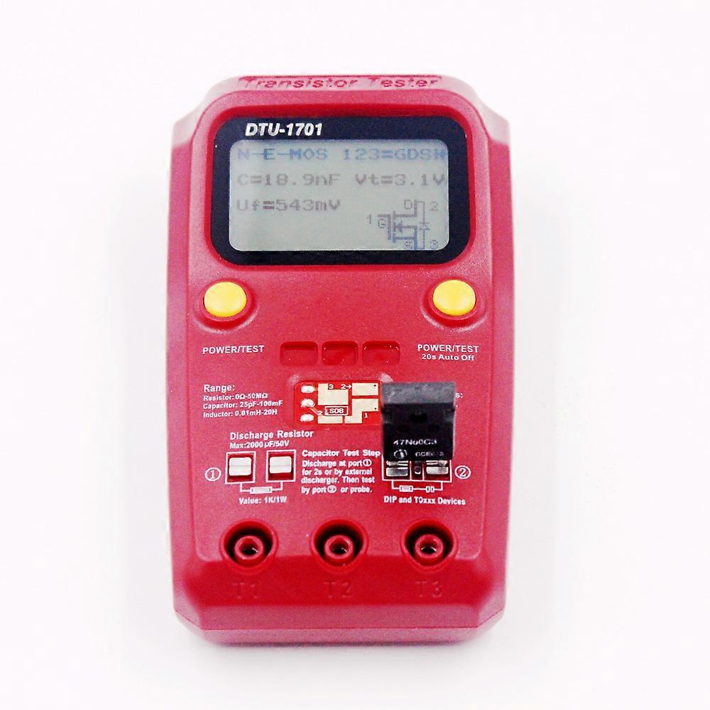 Dtu1701 Transistor Tester Mosfet Triode Lcr Inductance Resistance Capacitance Scr Esr Meter Smd Multifunction Tester