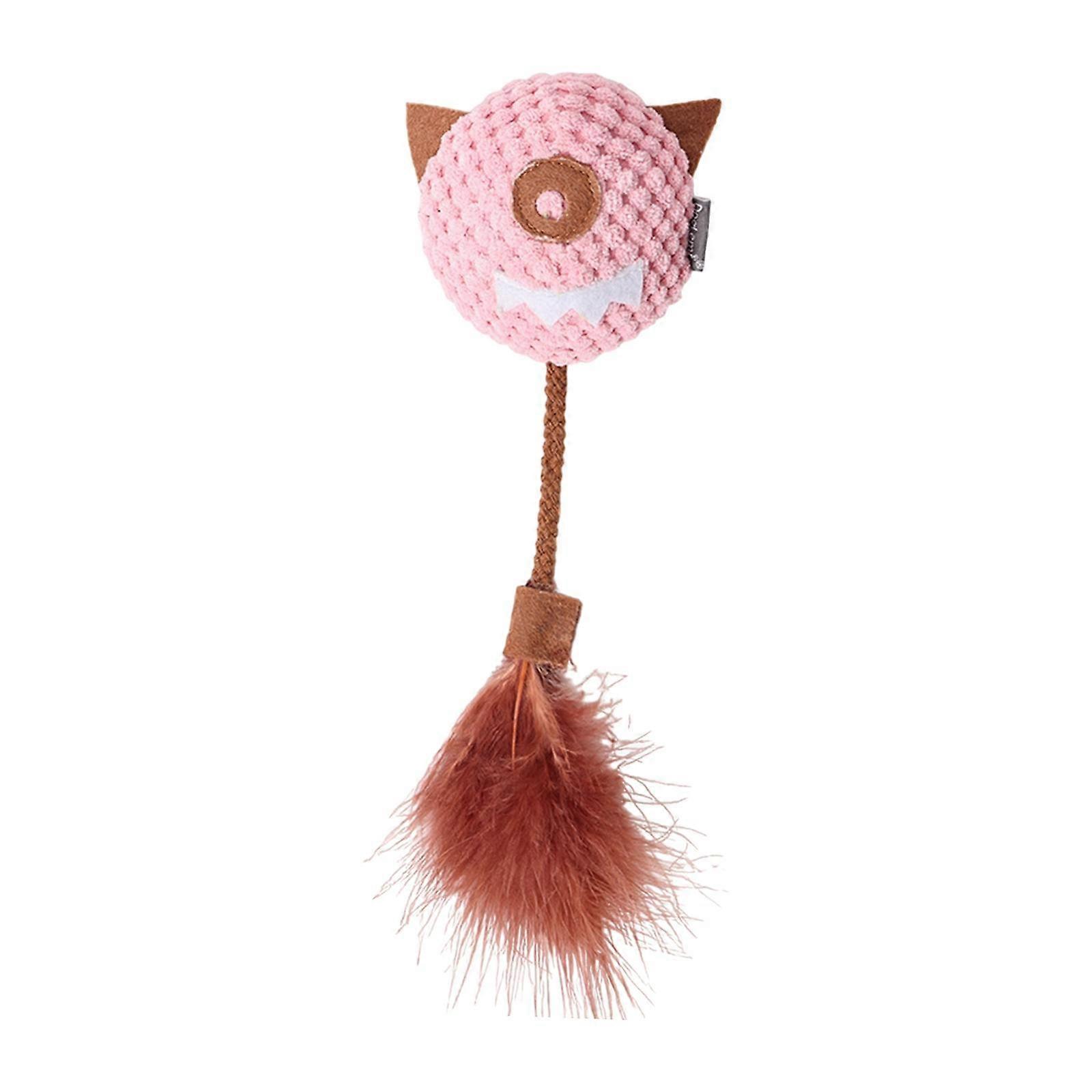 Kitten Catnip Toy with Bell Playing for Indoor Cats Novelty Chewing Cat Toys Pink