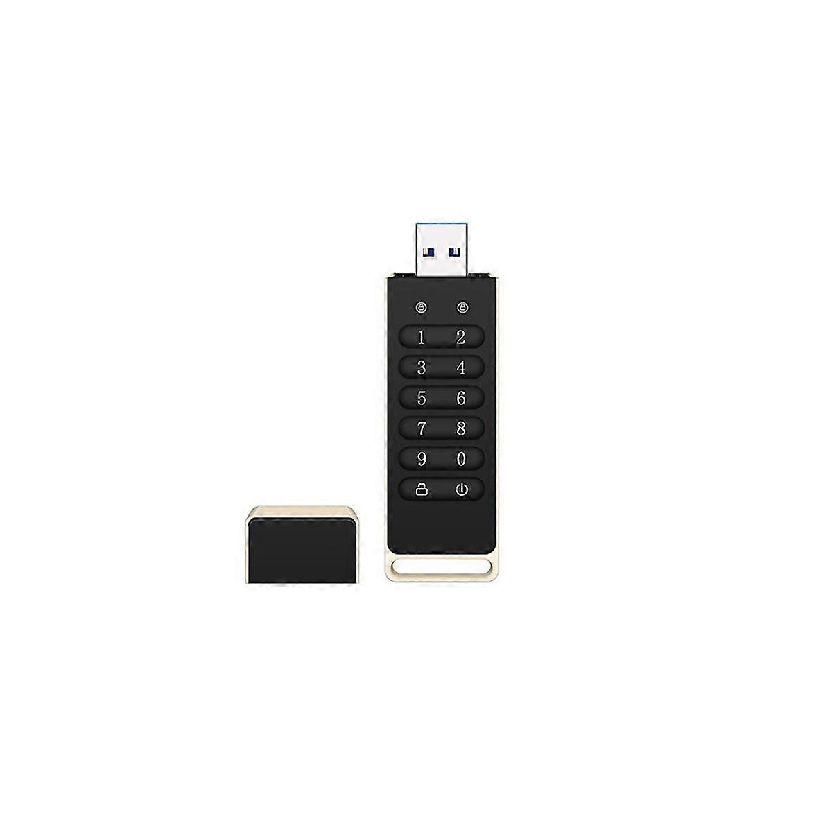 Secure USB Drive, 32GB Encrypted USB Flash Drive Hardware Password Memory Stick with Keypad USB 3.0 Disk Flash Black