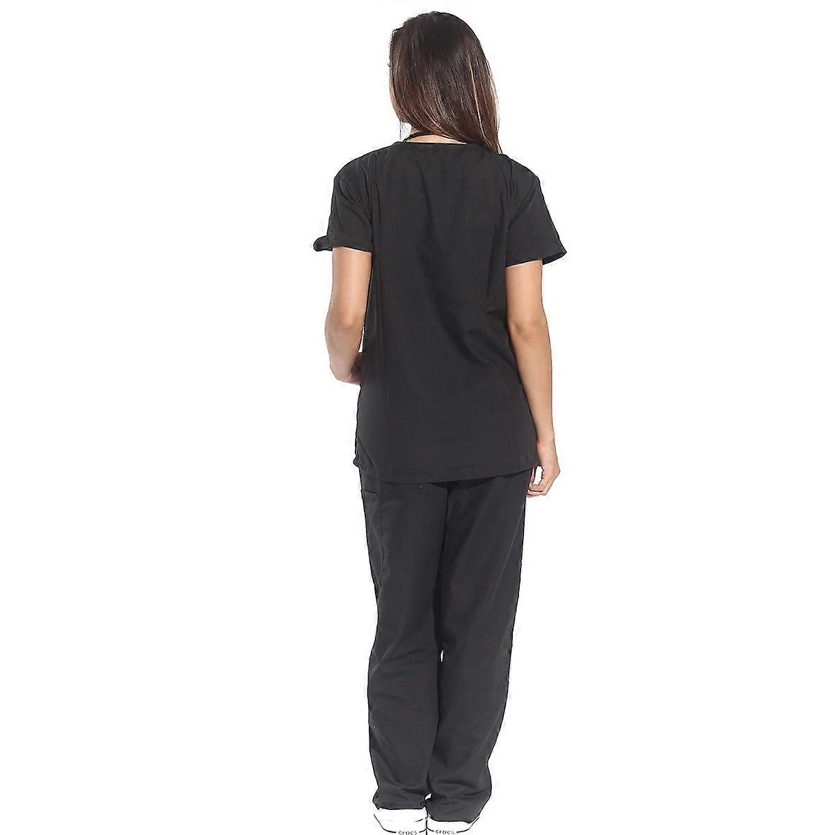 Γυναικεία Scrub Σετ Έξι Ιατρικά Scrubs Τσέπης (V-Λαιμός με Cargo Παντελόνι)