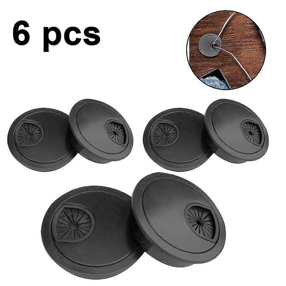 6pcs desk wire cord cable grommets hole cover