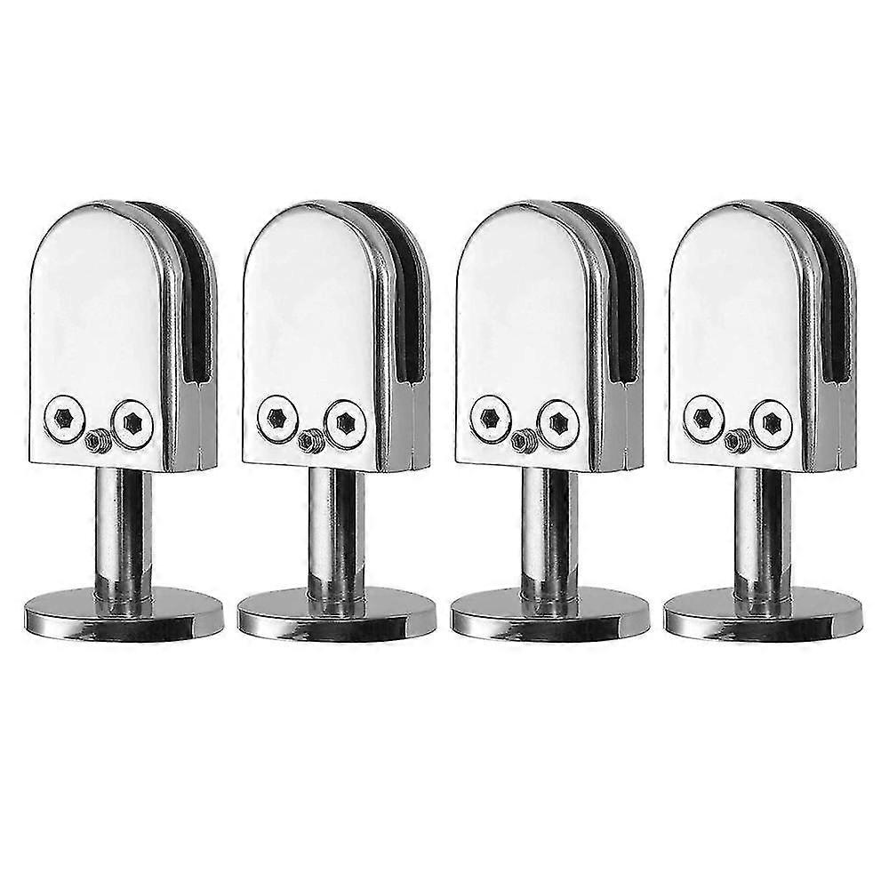 304 الفولاذ المقاوم للصدأ زجاج المشبك شقة الطابق الخلفي دعم تثبيت قوس لفرملس درابزين فرشاة التشطيب قوس الألواح الزجاجية GlassSilver1pcs