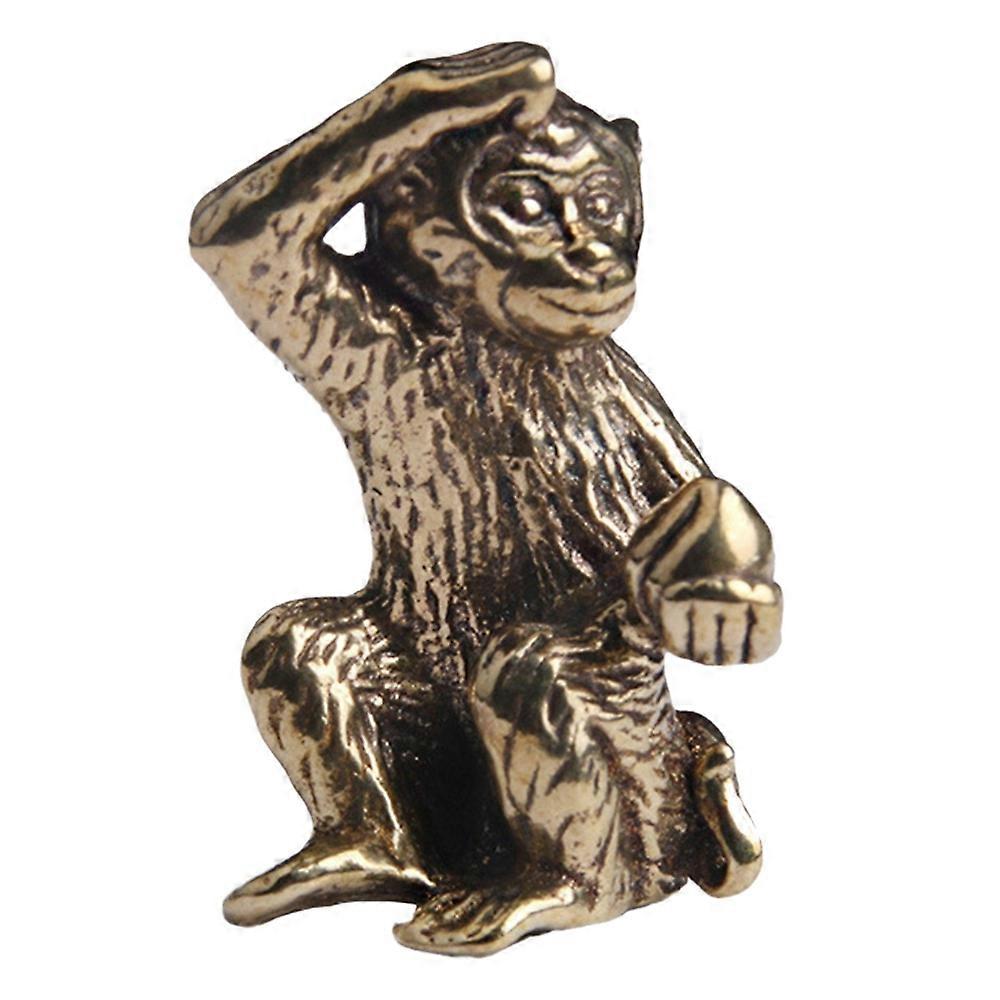 Bronze Mini Monkey Statue Monkey Statue Landscape Accessories, Tea Table, Desk Antique Small Bronze