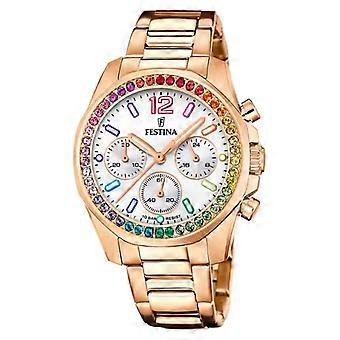 Festina boyfriend watch for Women Analog Quartz with stainless steel bracelet F20639/2