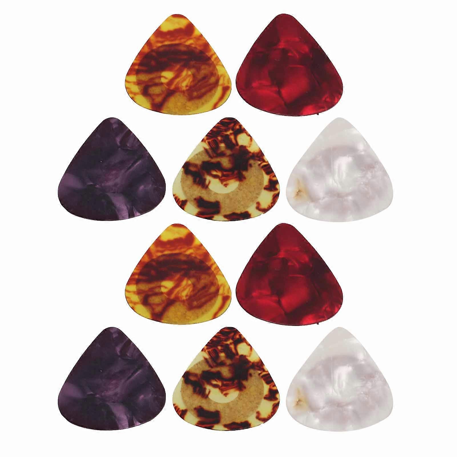 10Pcs Guitar Pick Skidproof Colorful Celluloid Portable Instrument Accessory Set Kit