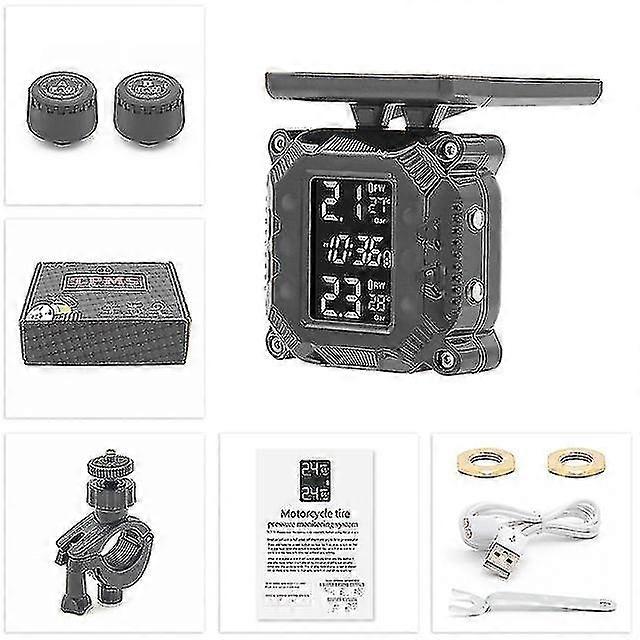 External Sensors Tpms Bluetooth Motorcycle Moto Waterproof Tire Pressure Monitor System For Motorbike Alarm Tmps Pressure