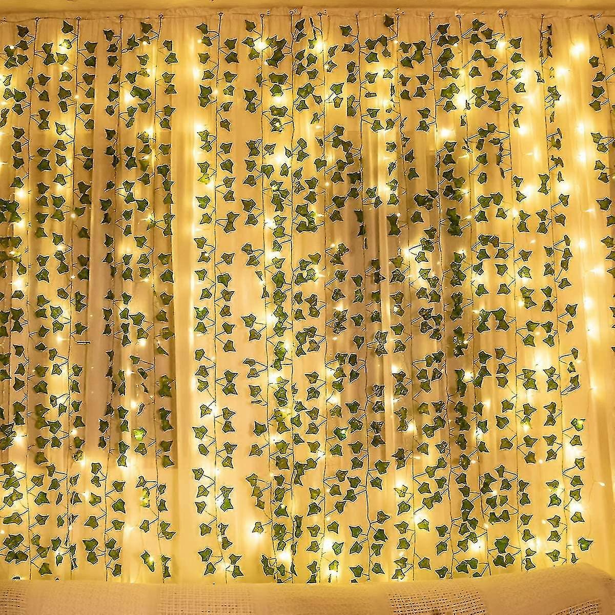 12pcs Artificial Ivy Garland,artificial Hanging Ivy With 100 Led Light-mxbc
