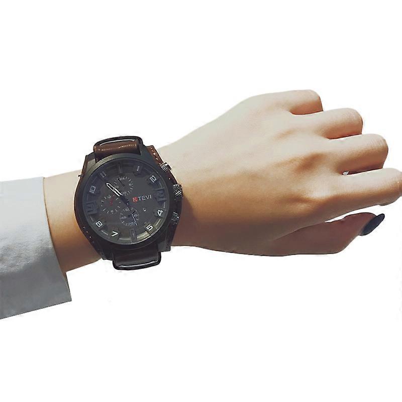 Férfi katonai kvarc óra Nagy számlap alkalmi bőrszíj Férfi karóra