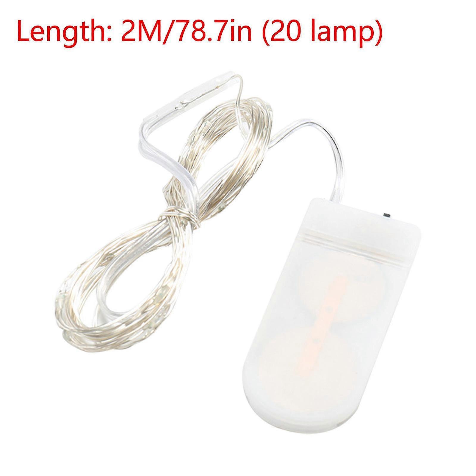 Led Copper Wire Light String Button Battery Box Gift Box Decorative Light String Holiday Christmas Colorful Light String Star Lights 2 Meter 20 Lights