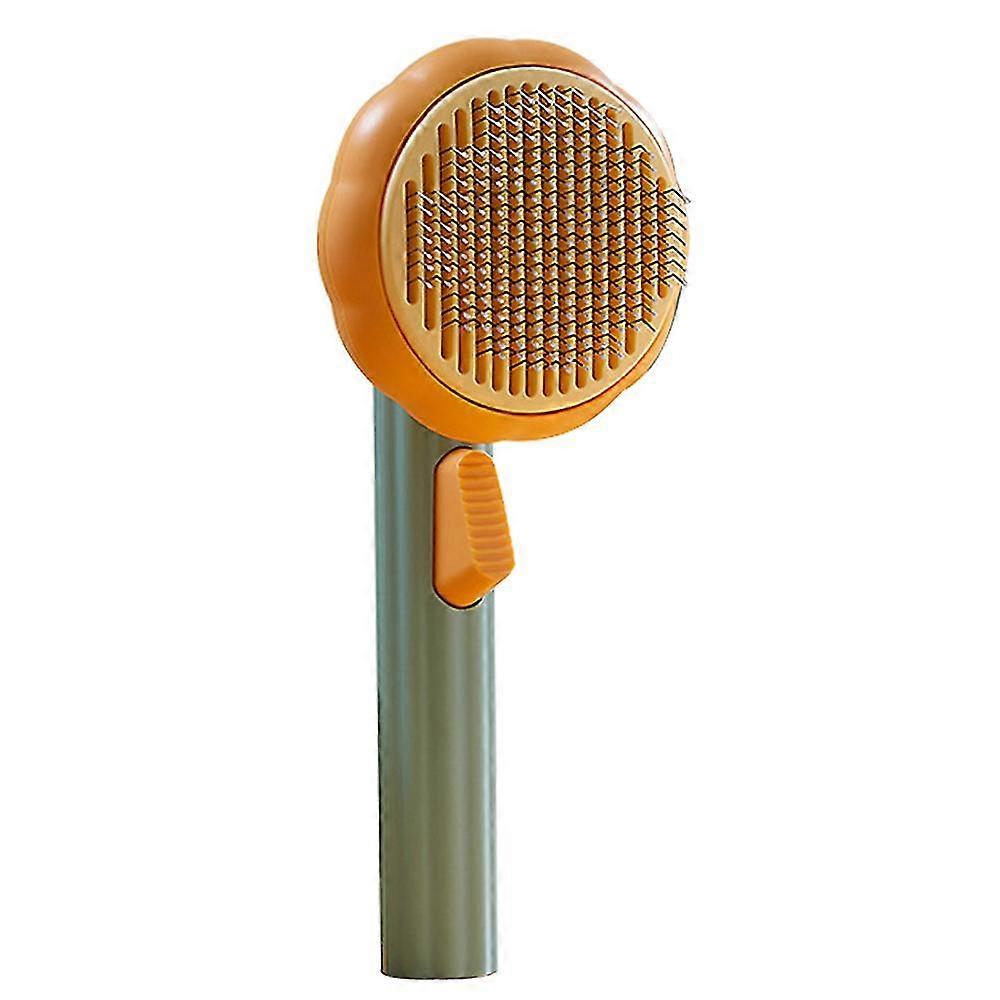 Pet Pumpkin Brush, Pet Grooming Self Cleaning Slicker Brush