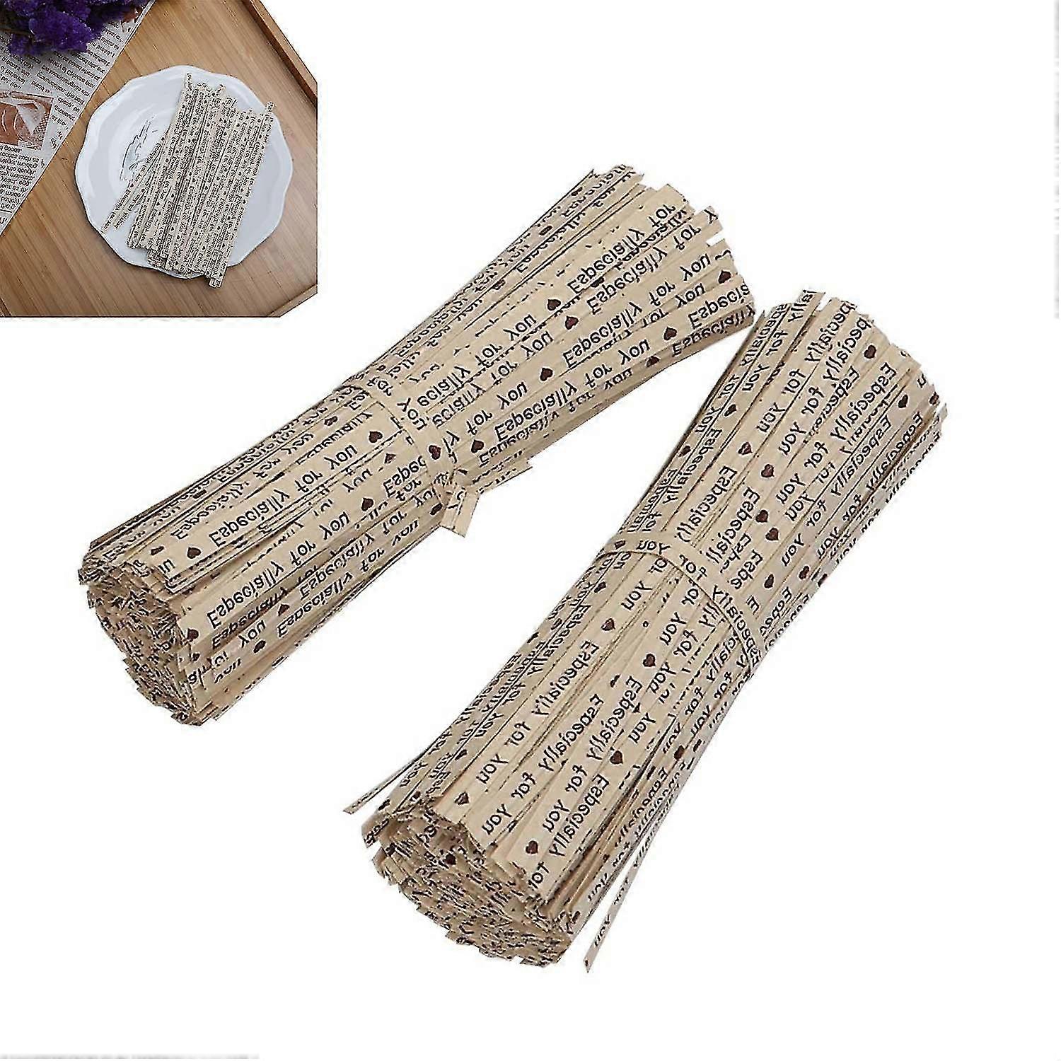 4 Inch Kraft Paper Twist Ties, Favor Bag Wrapper Tie For Candy