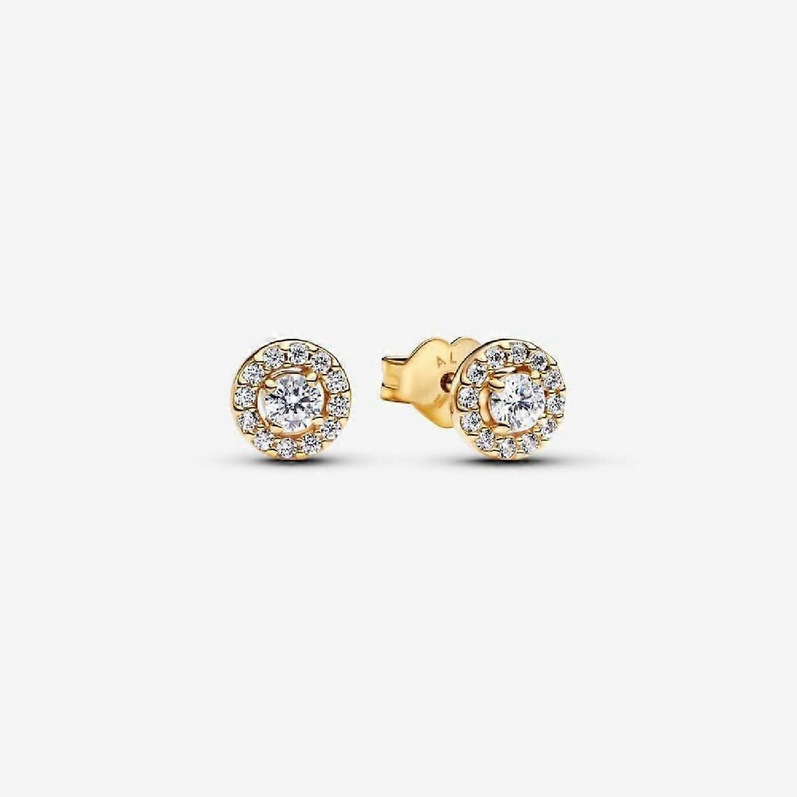 Náušnice Halo Stud kulaté Pavé