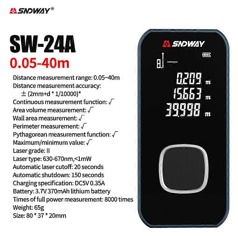 High Precision Digital Laser Rangefinder Measuring Tool Rechargeable Laser Ruler Distance Meter LED Display 40m 50m 60m