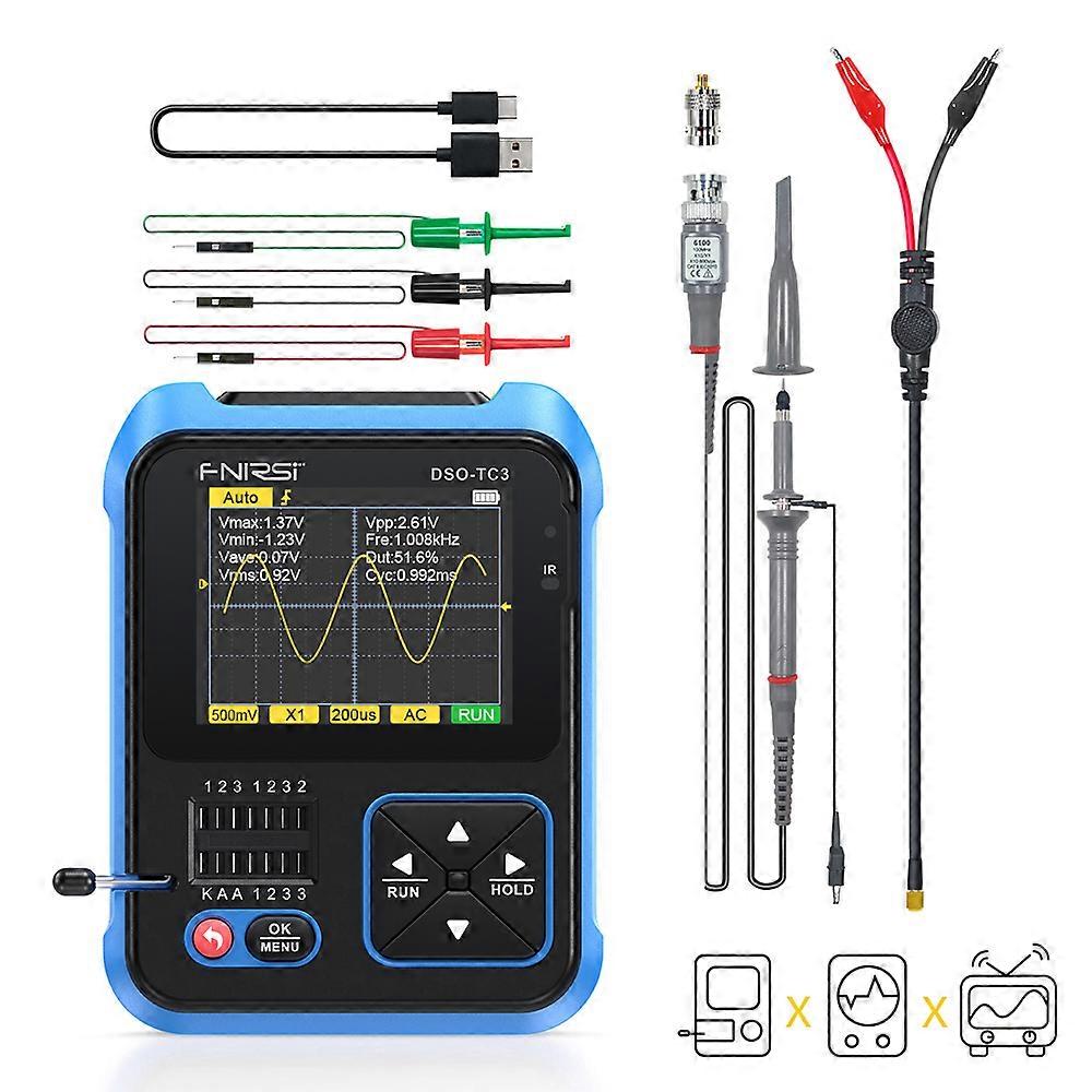 DSO-TC3 Digital Oscilloscope Transistor Tester Function Signal Generator 3 in 1 Multifunction Electronic Component Tester
