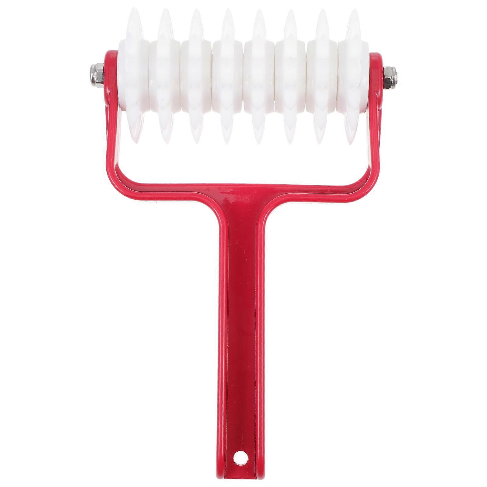 1pc Household Pizza Dough Roller Docker Pizza Hole Puncher Kitchen Gadget (Red)