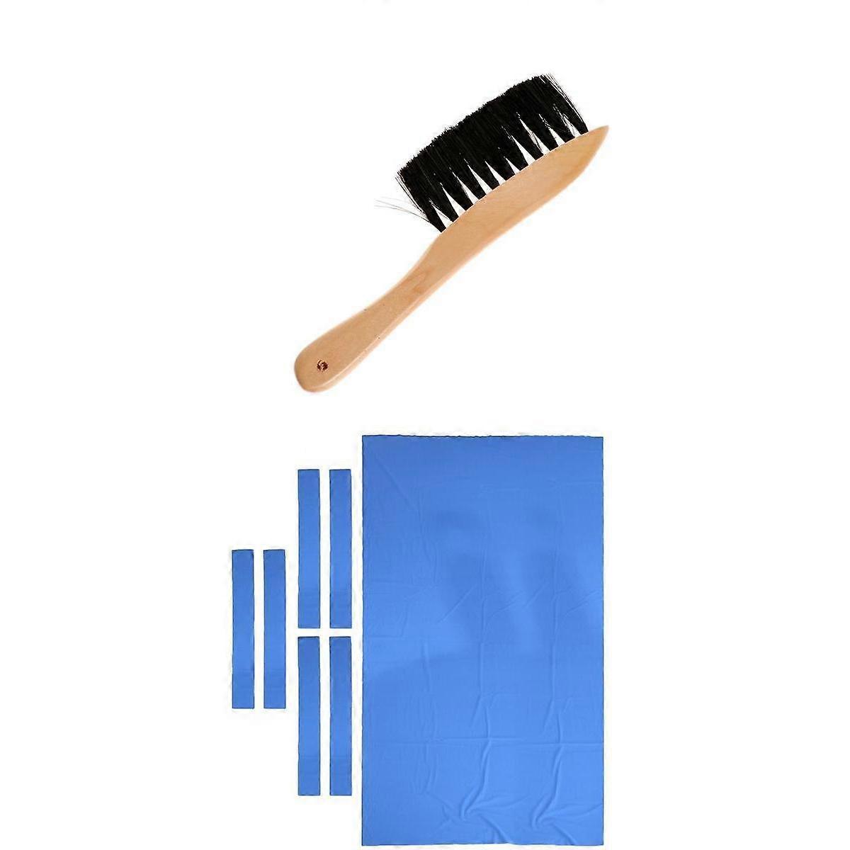 9 ft Wool Billiard Snooker Pool Table Cloth Felt & Rail Brush Cleaner Blue