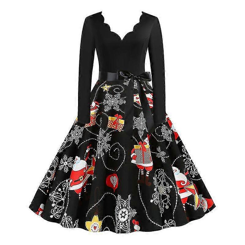 Ženy Vianočný večer Retro 50S 60S Swing Hepburn šaty