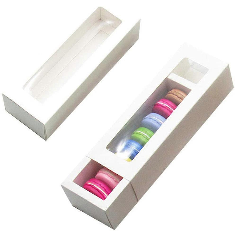 10pcs Macaron Boxes Clear Window Packaging Containers for Home Dessert Shop