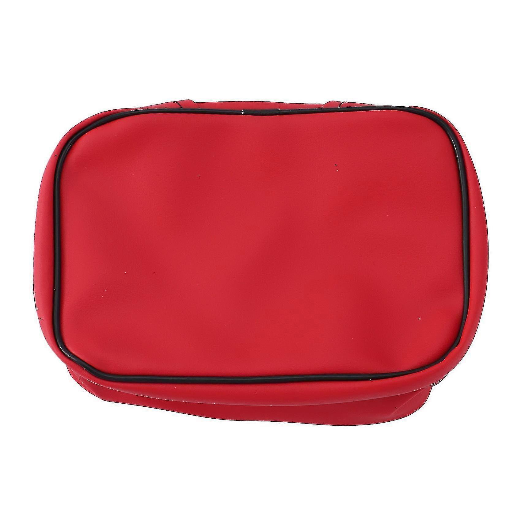 Off Road Motorcycle Rear Tool Bag Tail Storage Pu Waterproof(red)