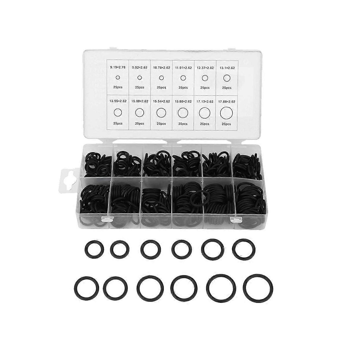 300PCS O-Ring NBR O-Ring Sealing Ring Gasket Washer Kit for Plumbers Garages Pumps O-Ring Classific