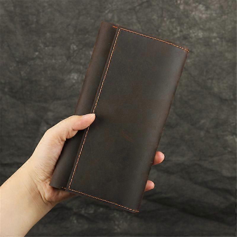 Handmade leather, long wallet, male skin head layer of cowhide, multi-function